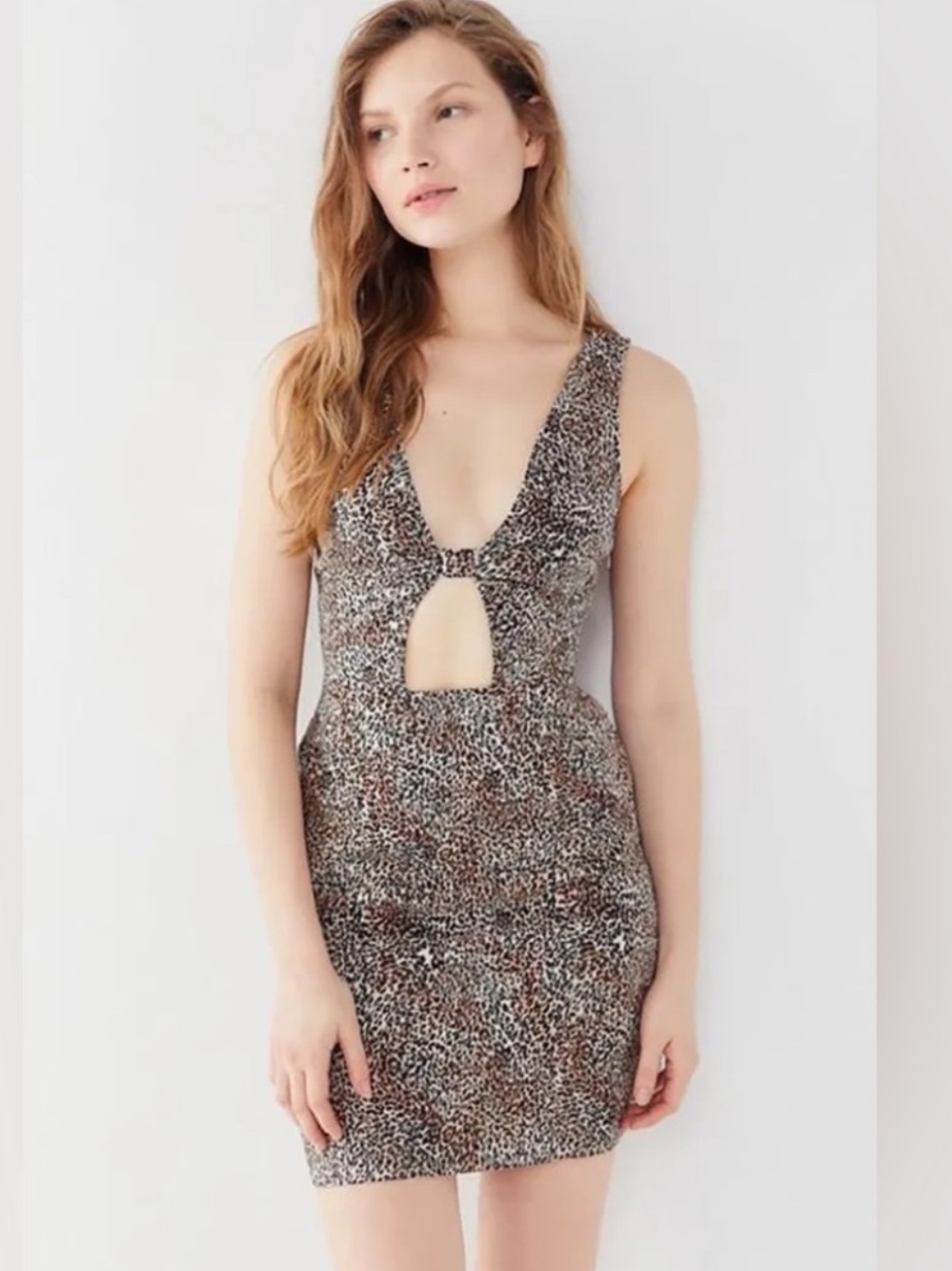 Urban Outfitters Cheetah Print Mini Dress with Cutout